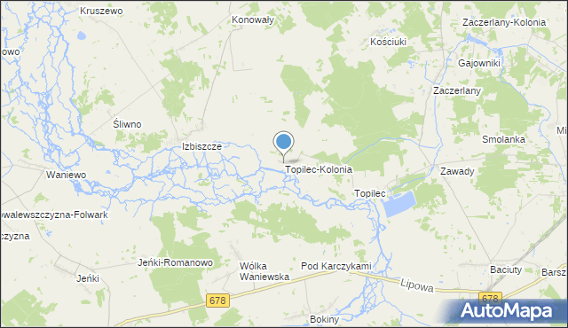 mapa Topilec-Kolonia, Topilec-Kolonia na mapie Targeo